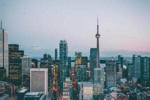 Toronto skyline at dusk